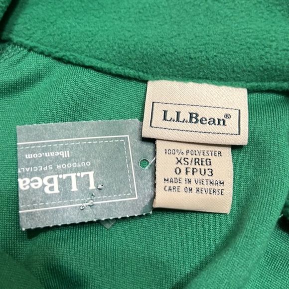 LL Bean Treeline Green Performance Fleece 1/4 Zip Sweatshirt Sz XS NWT - Picture 4 of 10